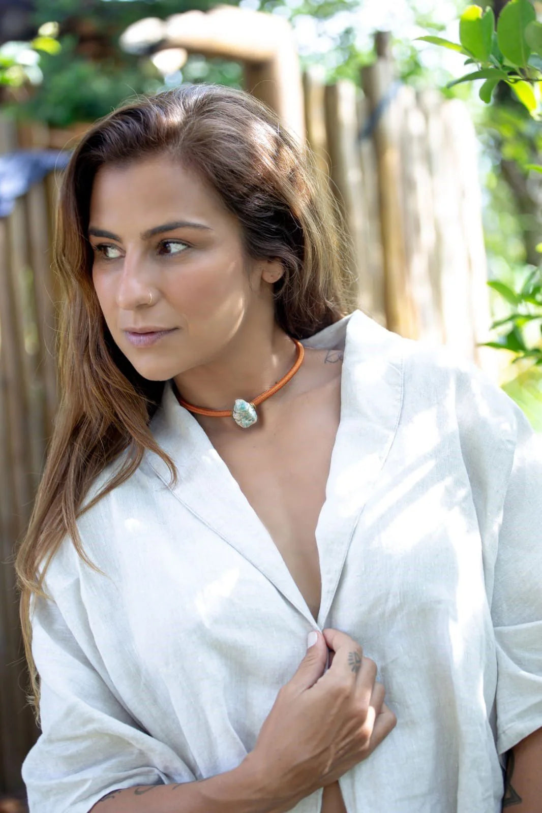 Choker Creta - Pedra Amazonita