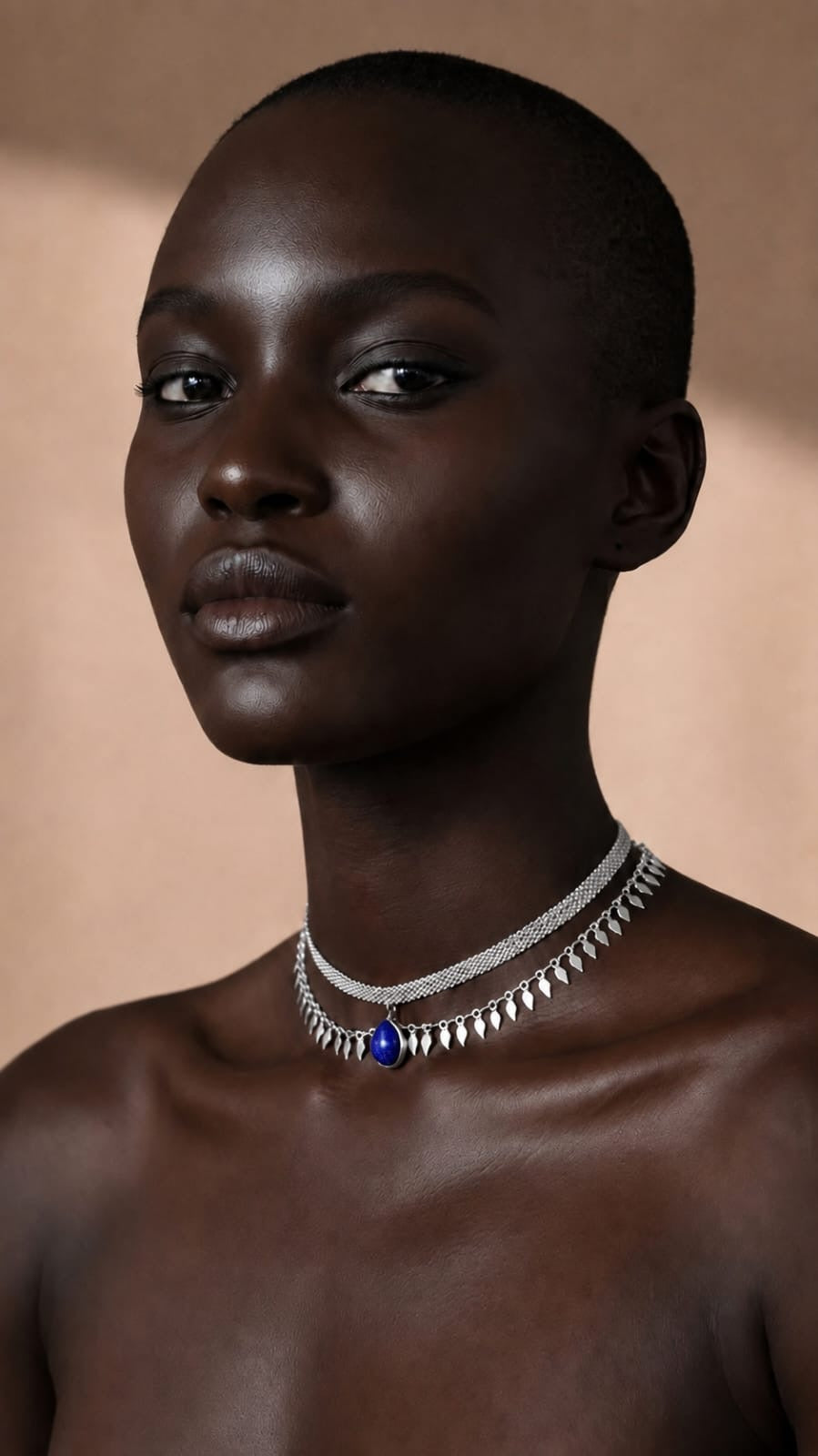 Choker Lux Prata - Lazurita
