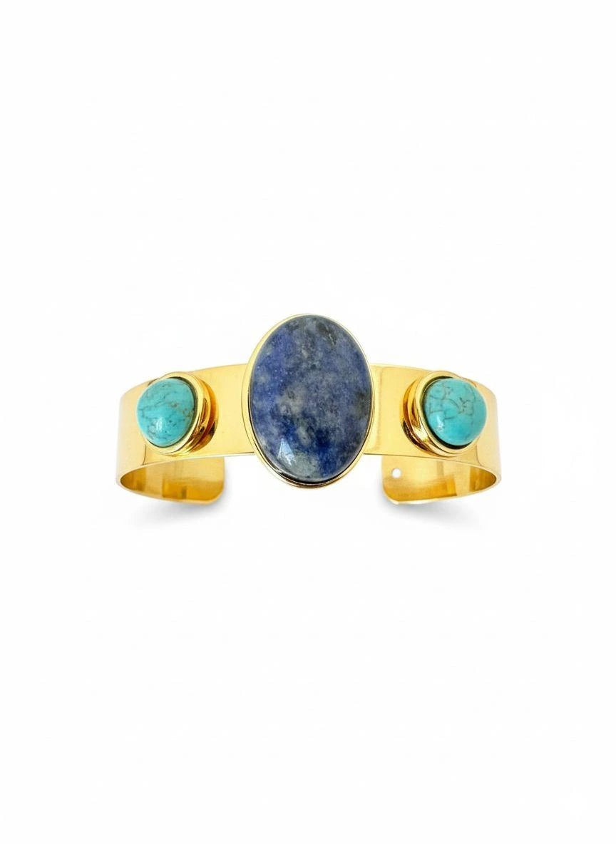 Bracelete Sagrado - Lazurita com Turquesa