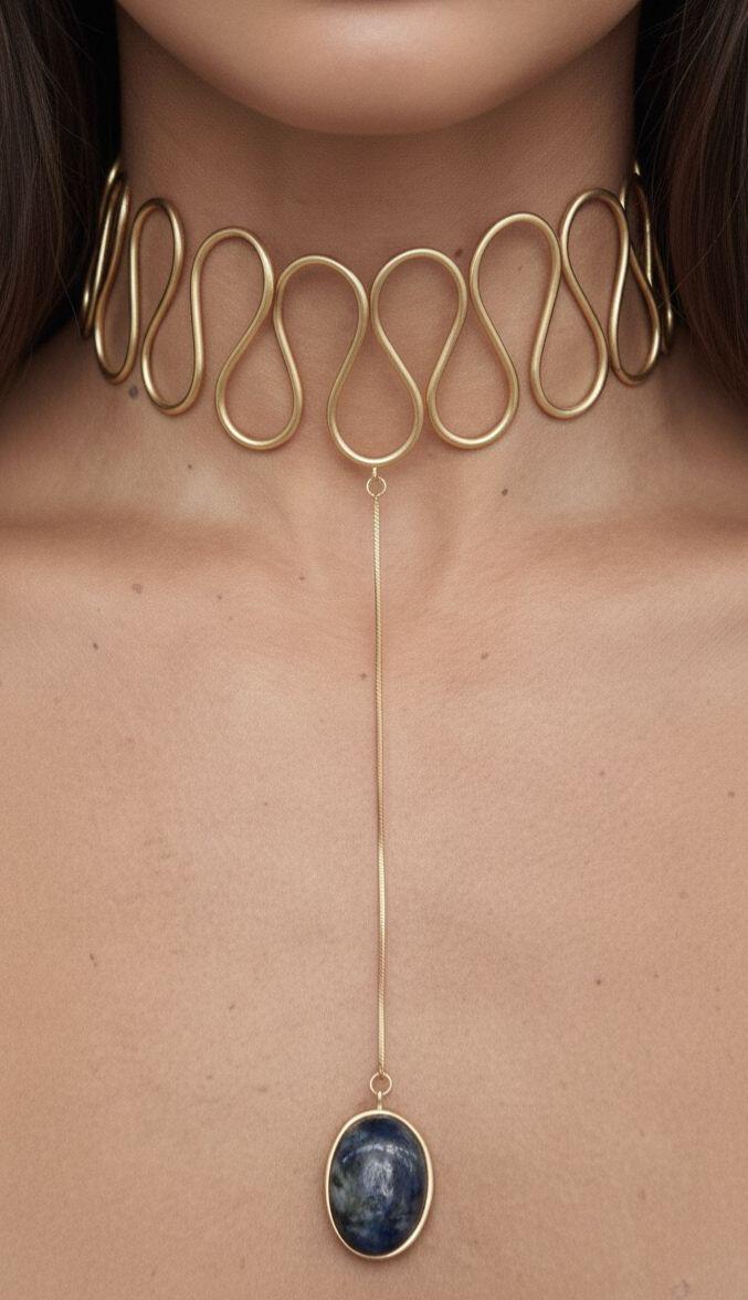 CHOKER Cobra Lazurita