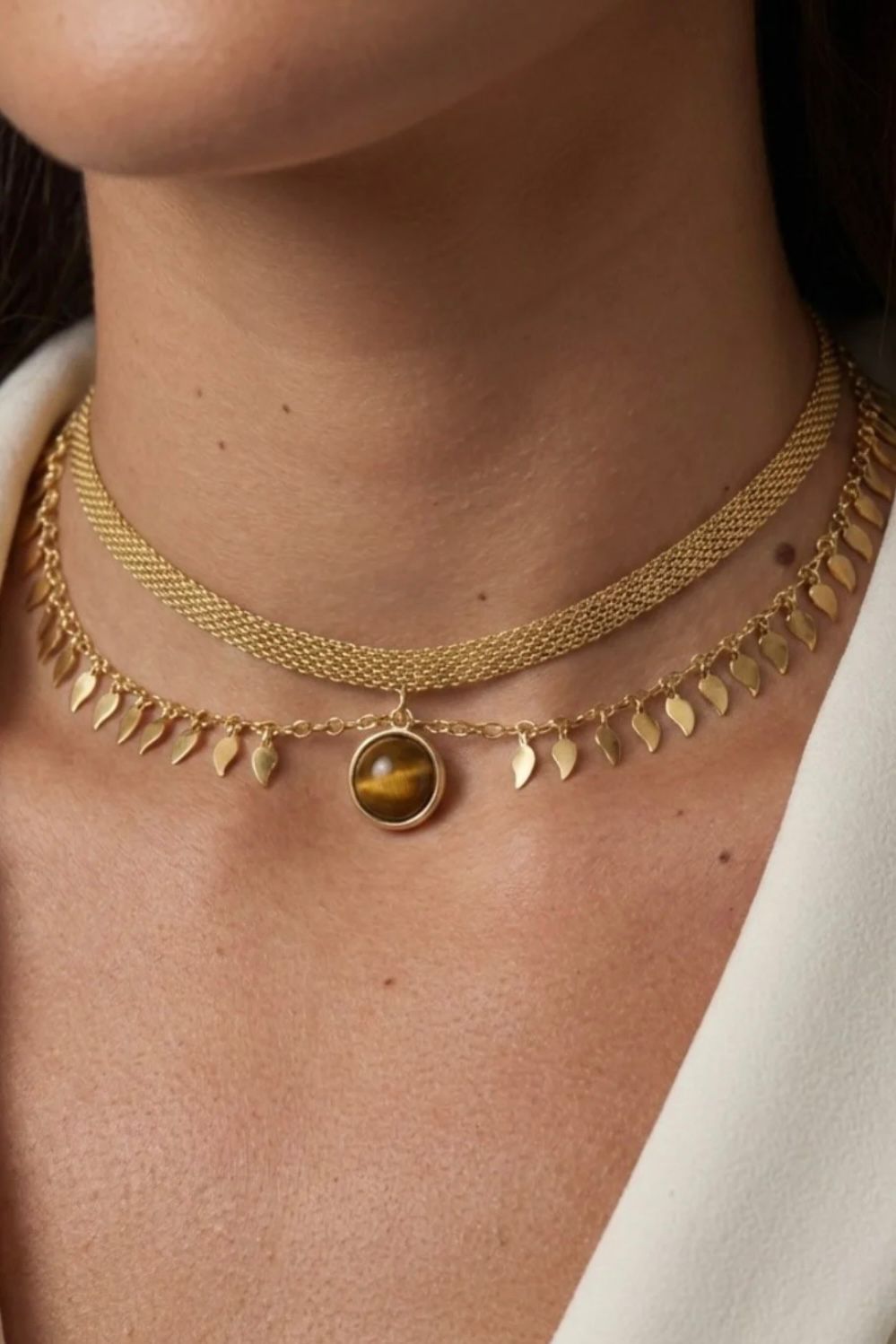 Choker Lux - Olho de Tigre